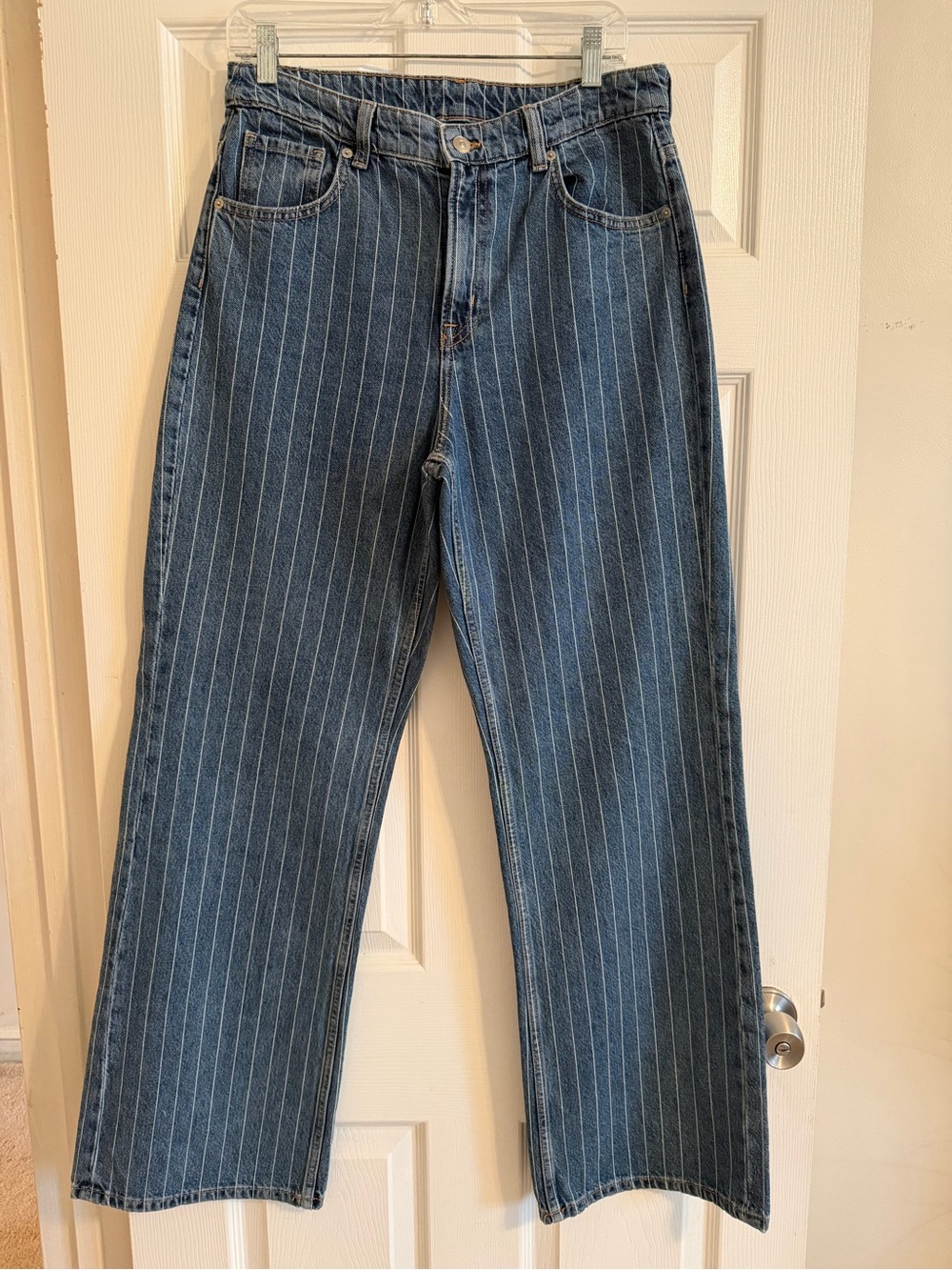 Women’s Blue Pinstripe Jeans